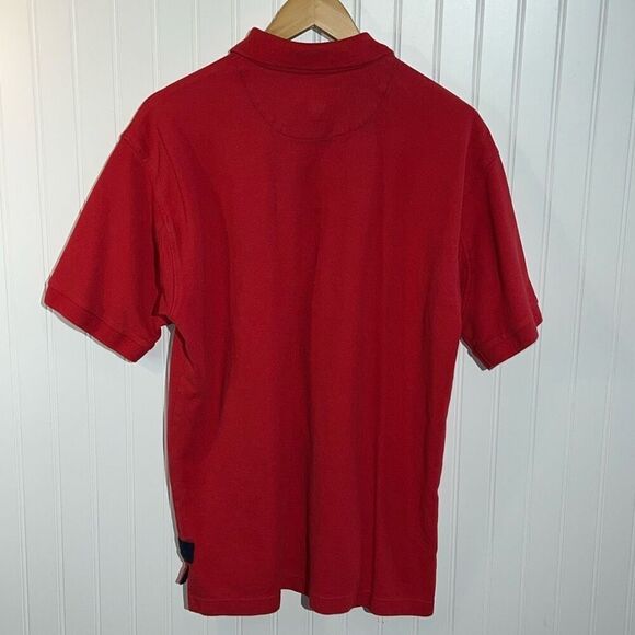 Orvis Polo Shirt Men Medium Red Solid Short Sleeve Cotton Golf Trout Bum Outdoor - Picture 6 of 6